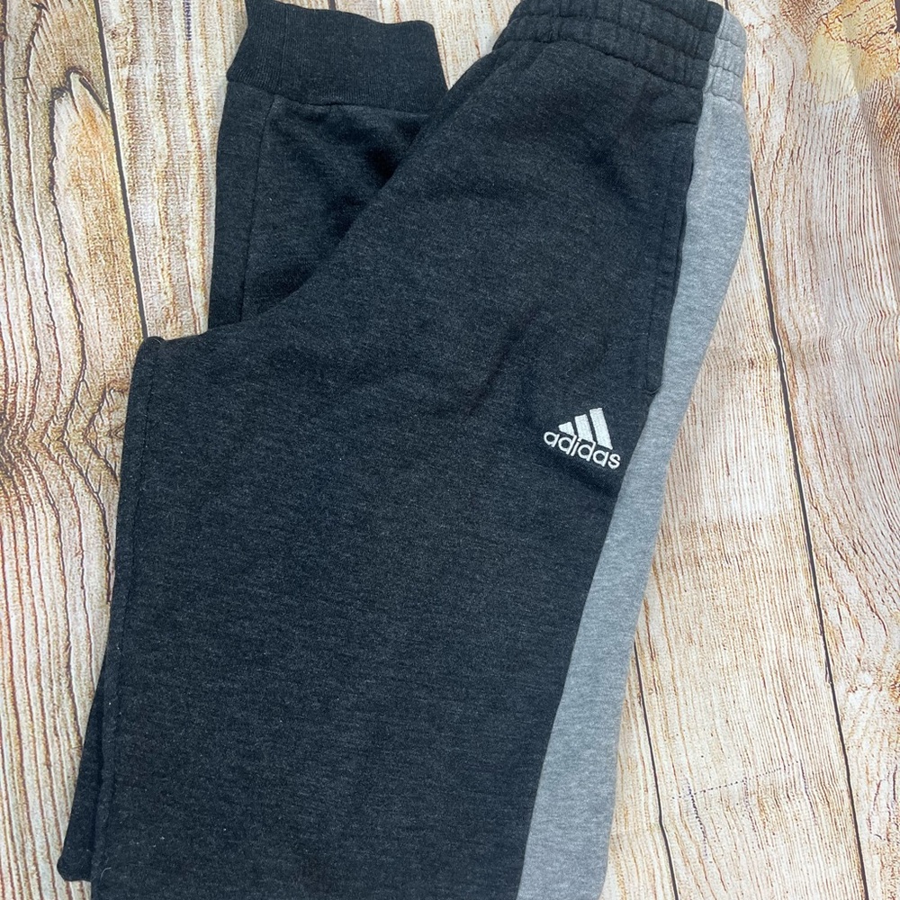 Adidas Kids Charcoal and Light Gray Joggers